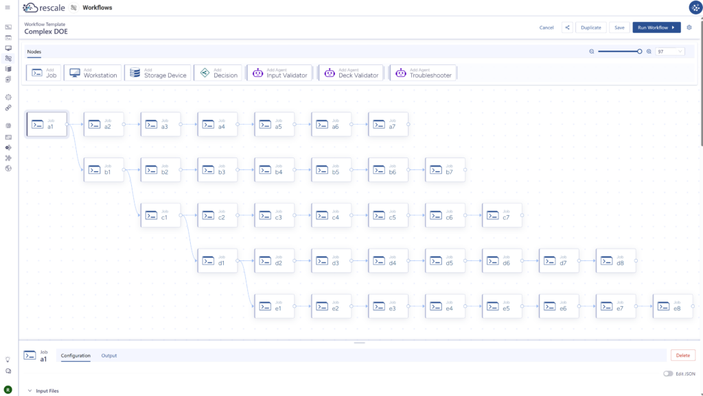 Complex DOE in workflows