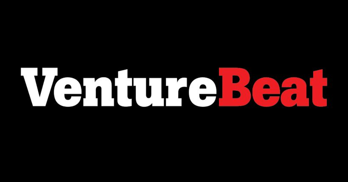 Venture Beat White and Red Text Black Logo