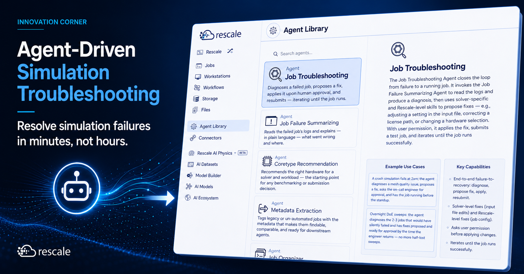agent driven simulation troubleshooting