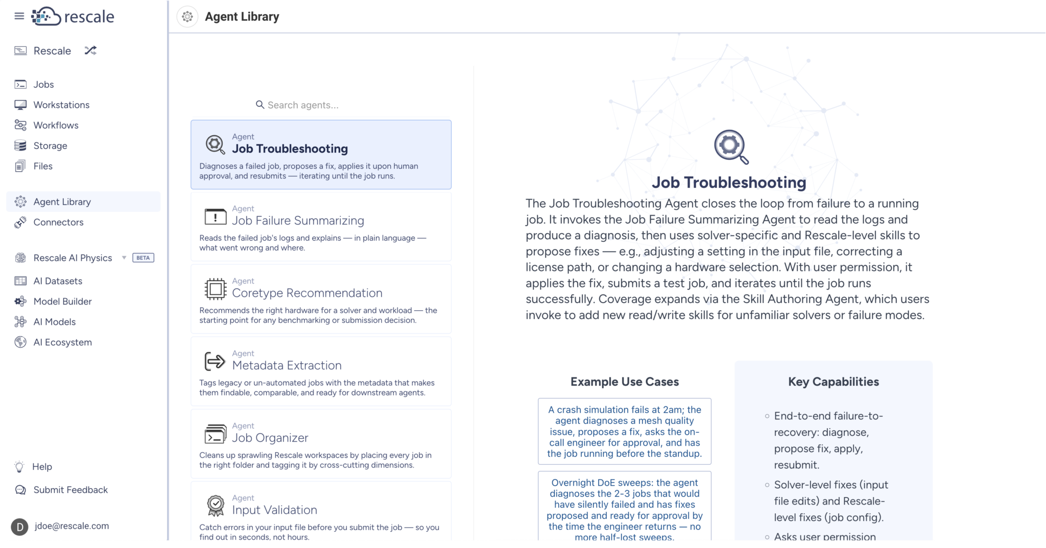 Rescale Agentic Engineering | Platform