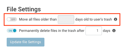 File Archive Settings