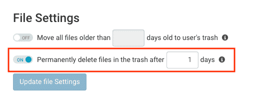 File Delete Settings