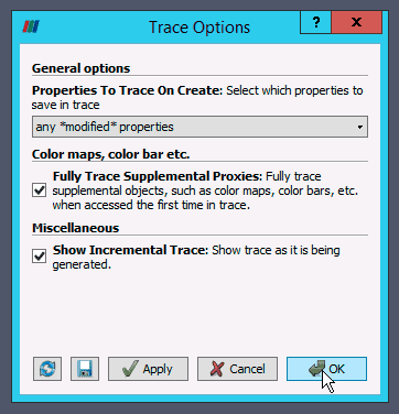Select trace options